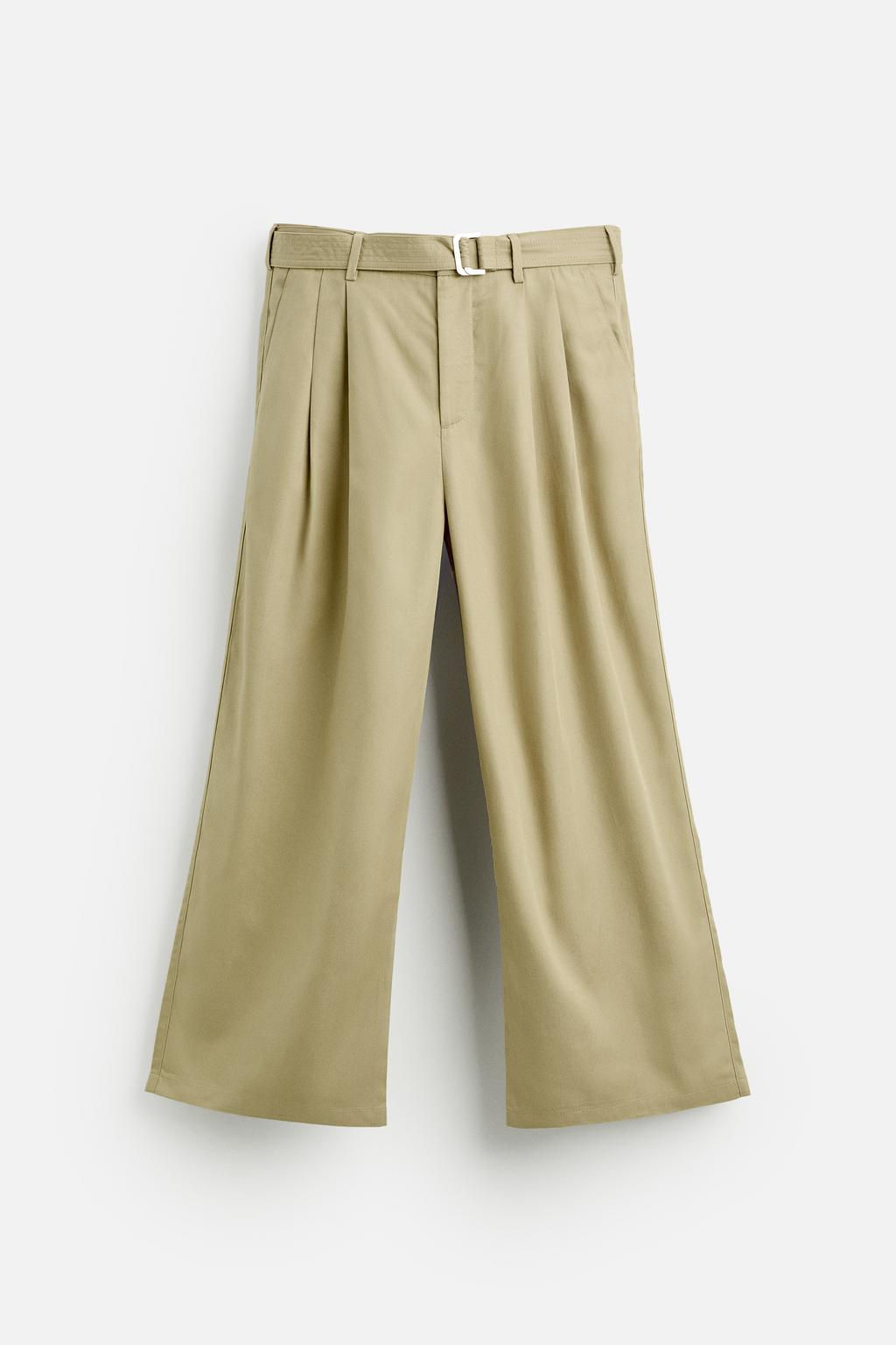 LYOCELL - COTTON TROUSERS WITH BELT - Zara фото 6