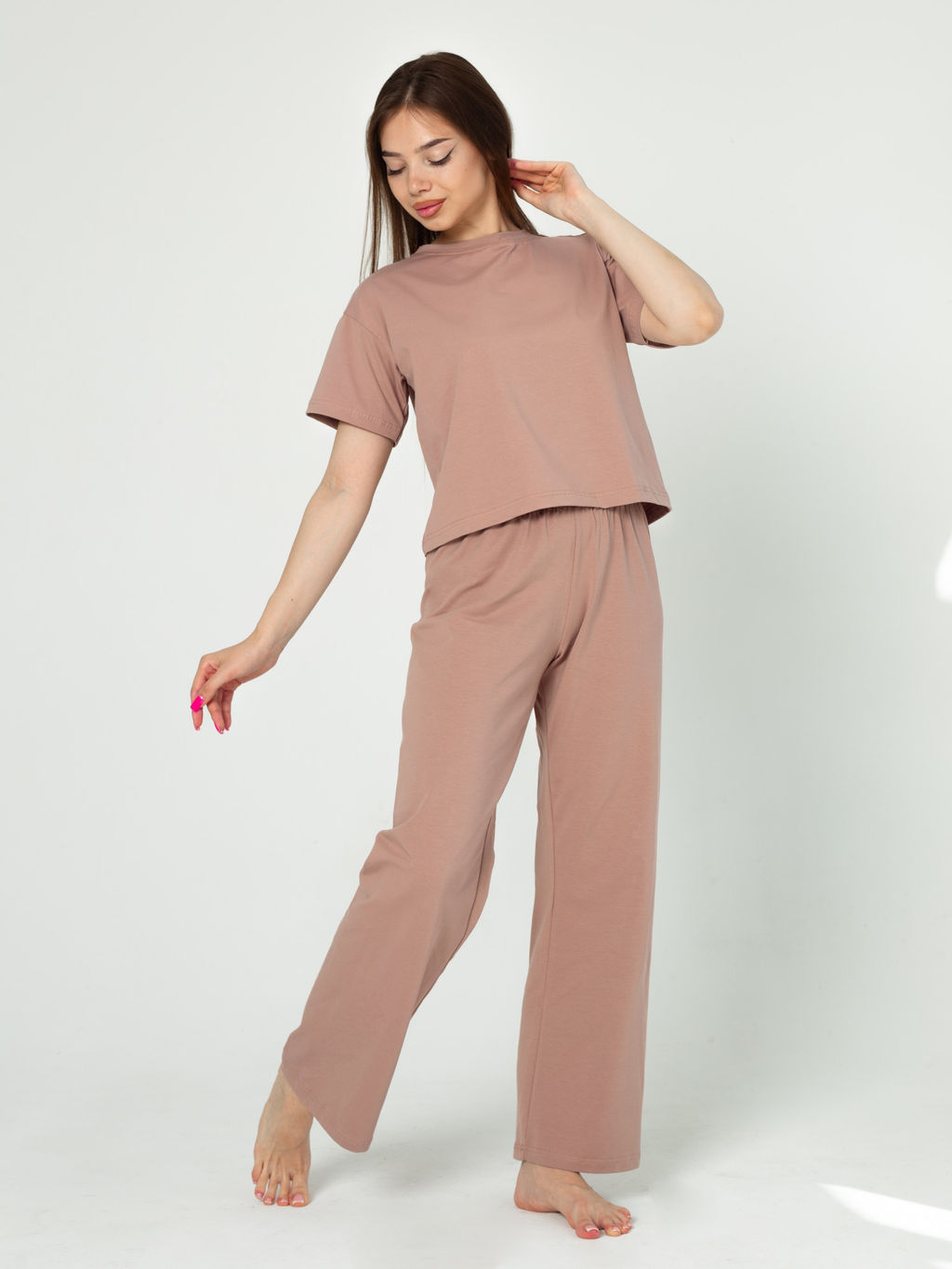 Костюм женский кулирка с брюками НИКОЛЬ КОФЕ - Domtrik фото 2