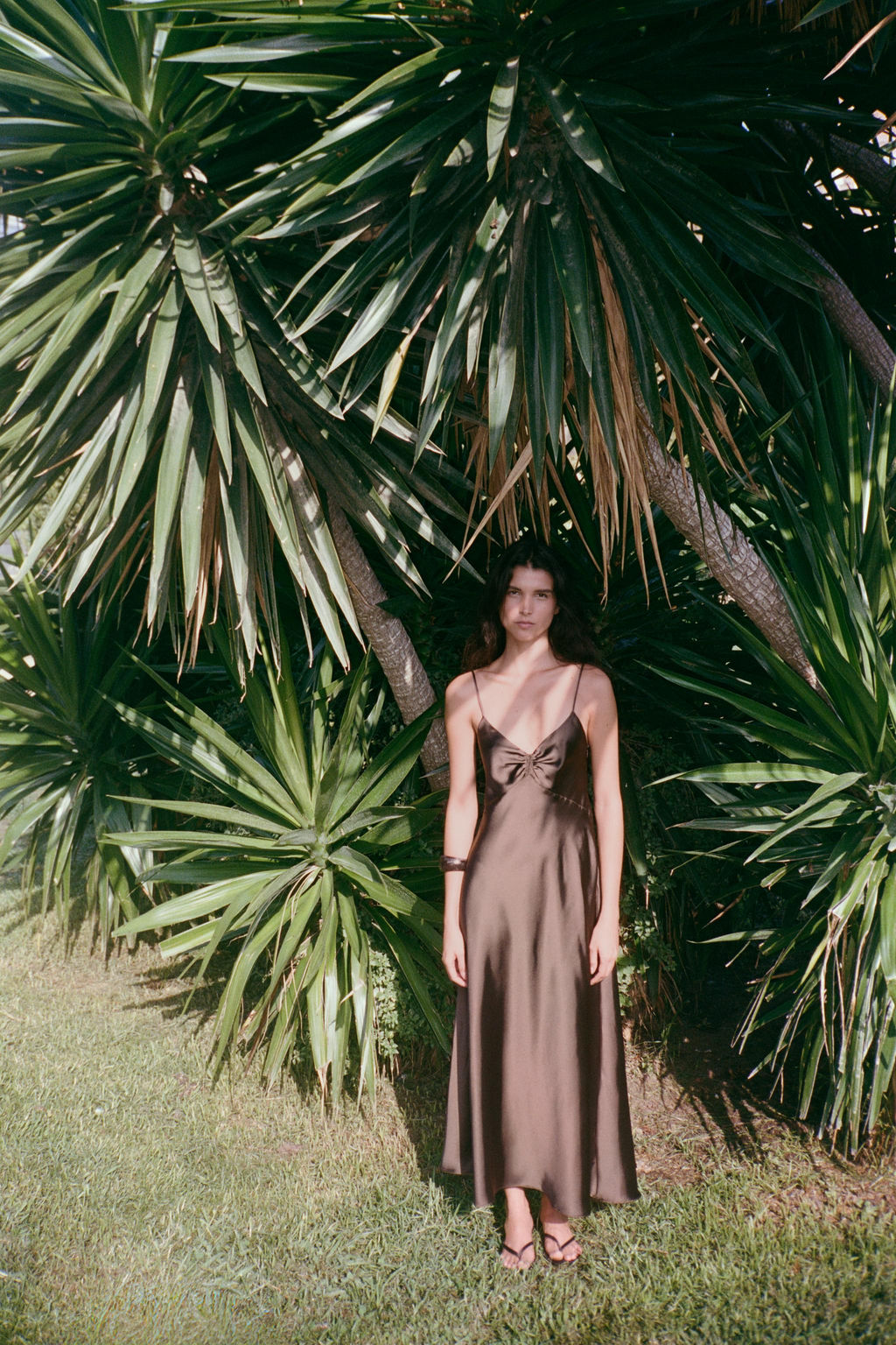 GATHERED SATIN MIDI DRESS - Zara фото 2