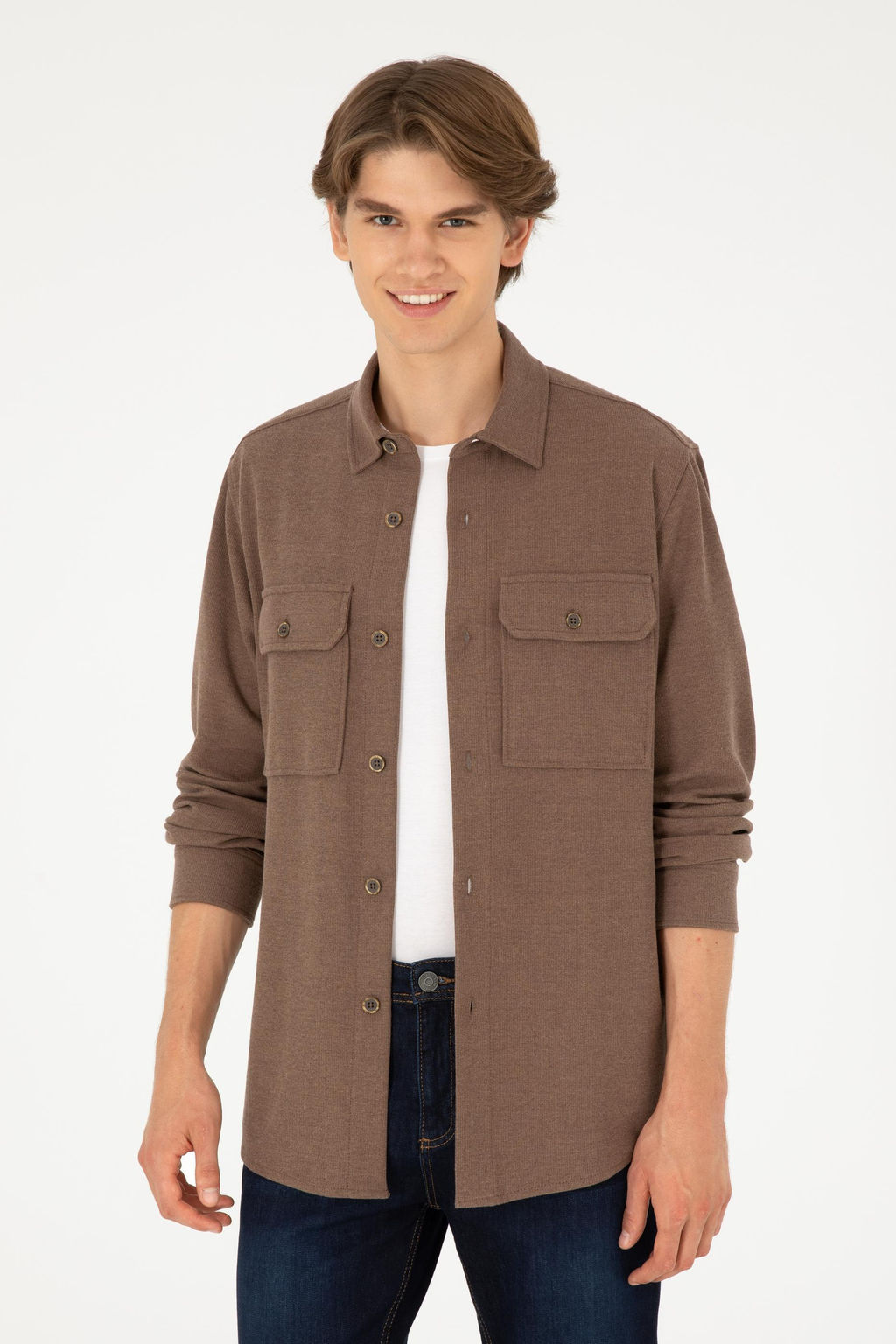 Мужская бежевая трикотажная рубашка Неожиданная скидка в корзине - U.s. polo assn фото 3