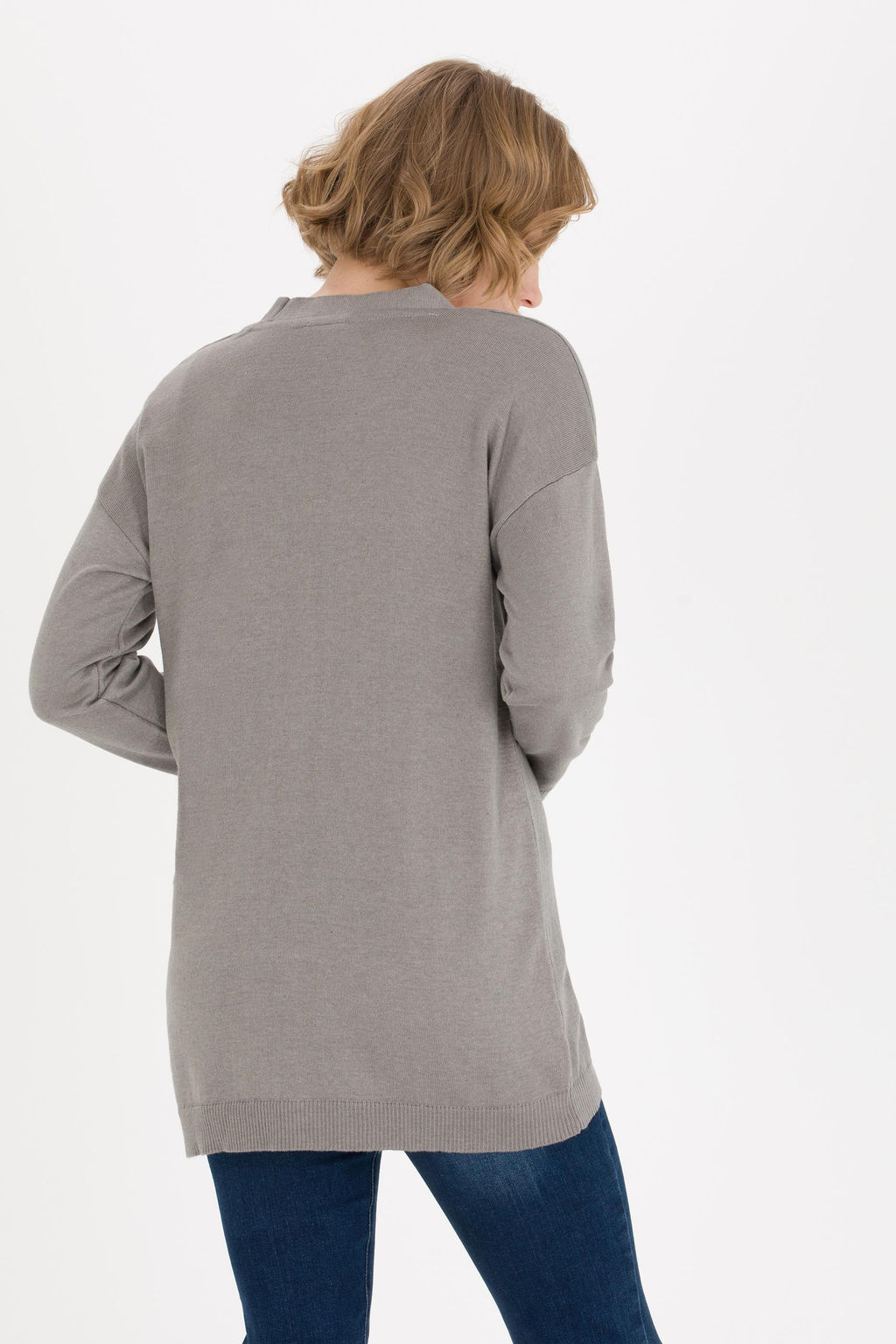 U. S. Polo Assn Женский серый меланжевый базовый трикотажный кардиган - U.s. polo assn фото 5