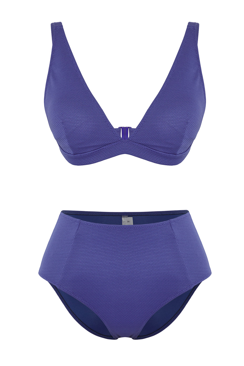 Trendyolmilla Zumrut Yesili Ucgen Dokulu Yuksek Bel Regular Bikini Tak?m? TBESS25BT00117 фото 19