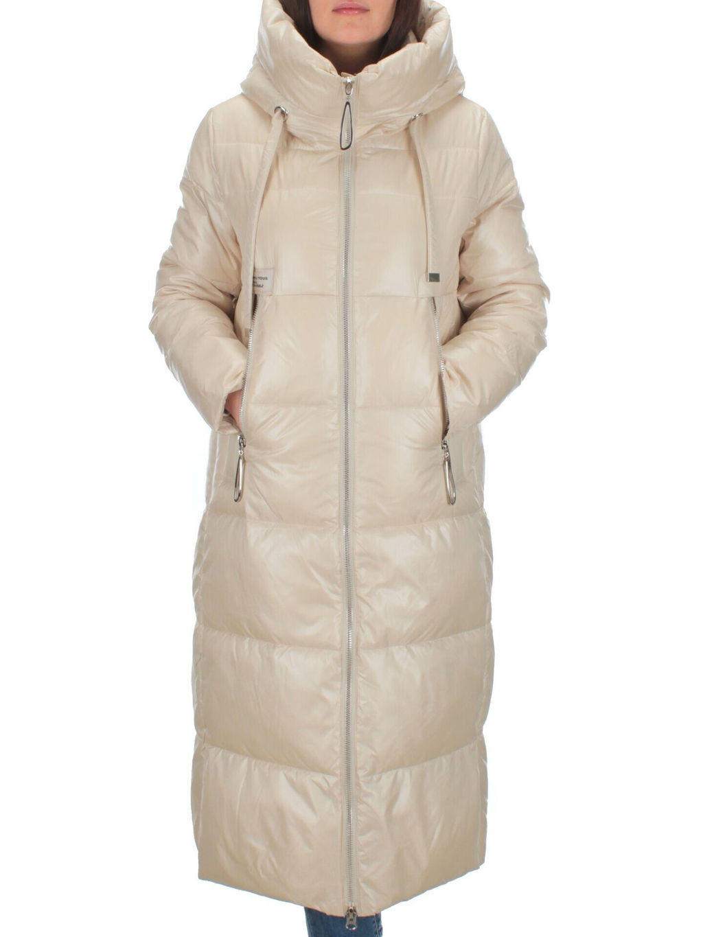 22-116 LT. BEIGE Пальто зимнее женское (200 гр. тинсулейт) - Фабричный китай фото 2