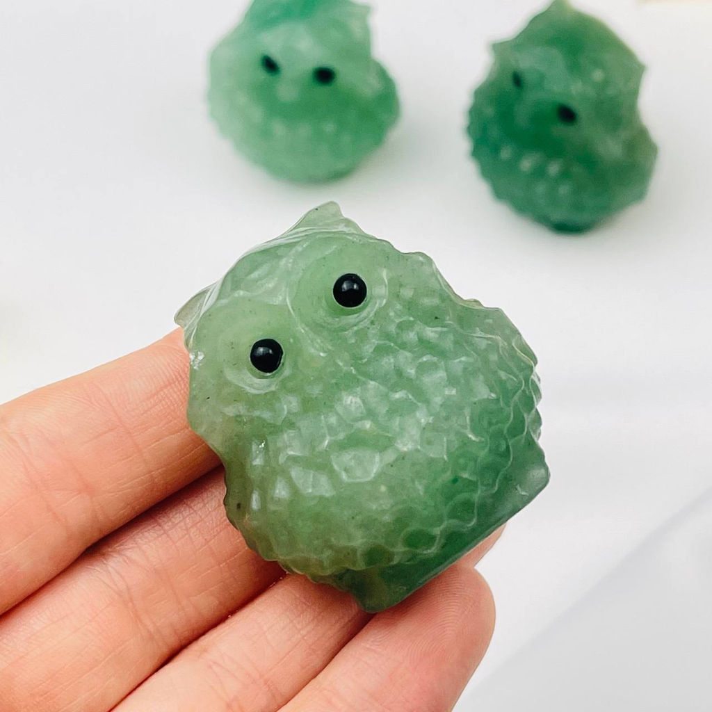 Фигурка резная Сова из зеленого Кварца