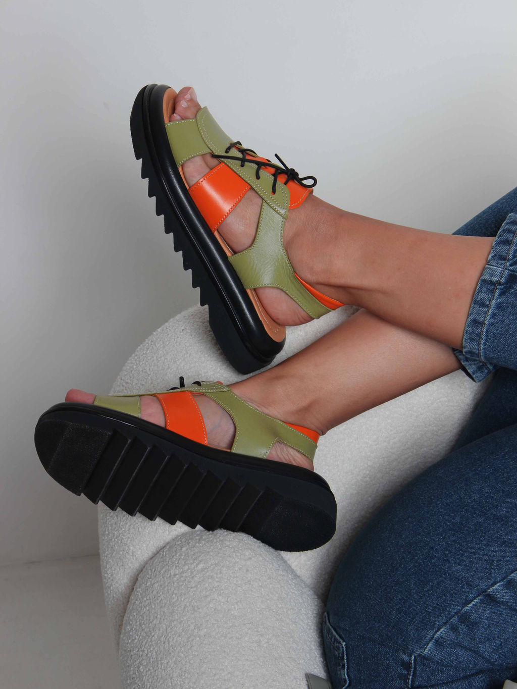 Босоножки 2029.2525bl. Авокадо оранжевый