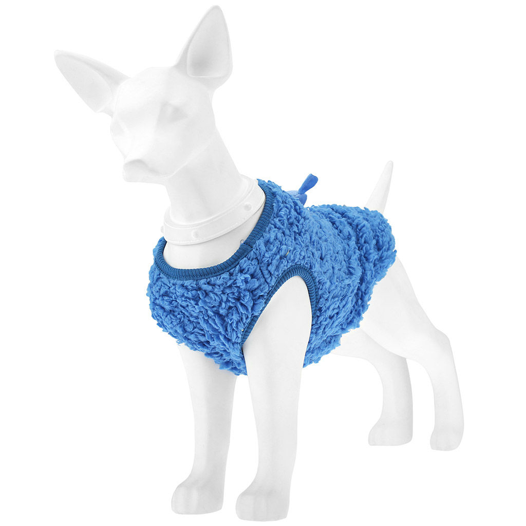 Пэт тойс (Pet toys) Одежда для собаки Жилетка с декором - коала, р-р 2XL, длина спинки 34см/обхват груди 42см/обхват шеи 22см, цвет-синий, искусственный мех (100% полиэстер) (Китай) - Домашняя мода фото 4