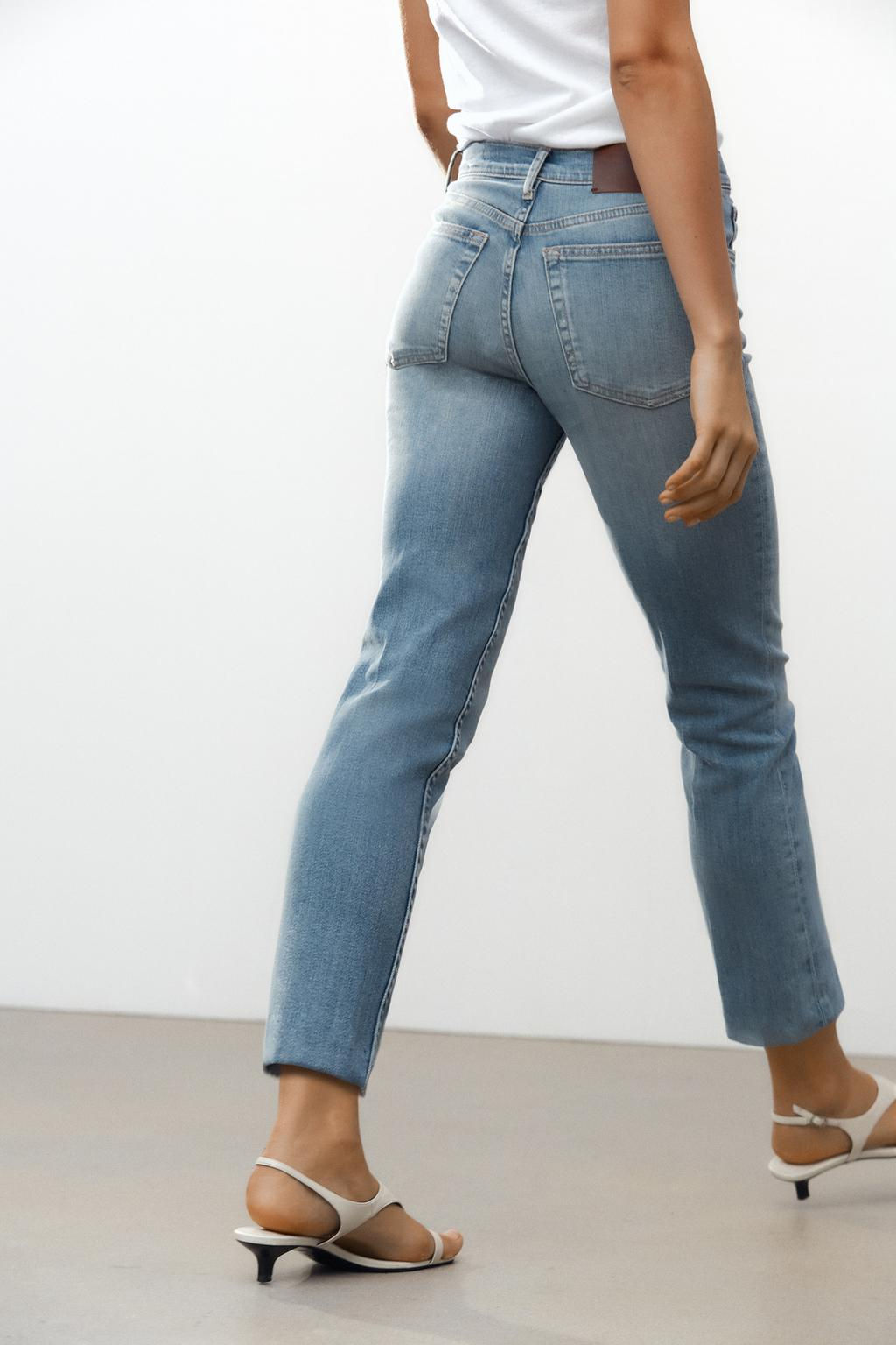 ZW COLLECTION BOOTCUT HIGH-WAIST CROPPED JEANS - Zara фото 5