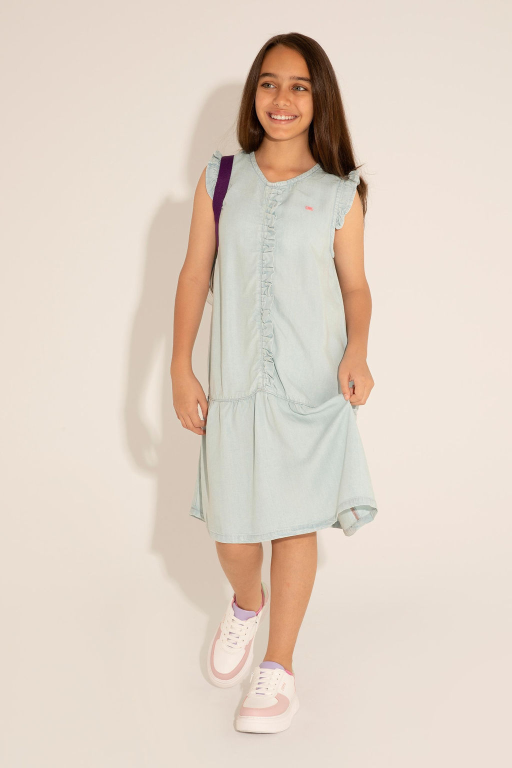 U. S. Polo Assn Голубое джинсовое платье без рукавов для девочки - U.s. polo assn фото 6