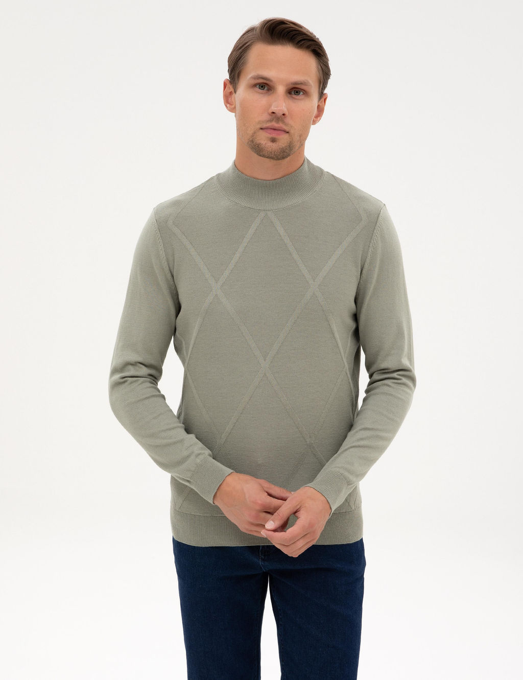 Ada _ay_ Slim Fit Yar_m Bal_k__ Yaka Triko Kazak