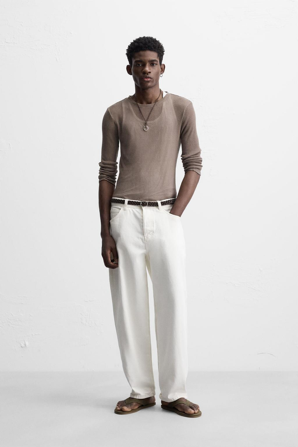 SEMI-SHEER RIBBED T-SHIRT