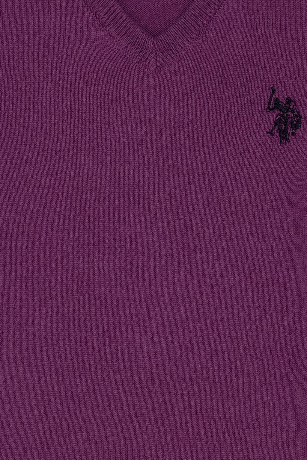 Фиолетовый базовый свитер с v-образным вырезом для девочек Неожиданная скидка в корзине - U.s. polo assn фото 3
