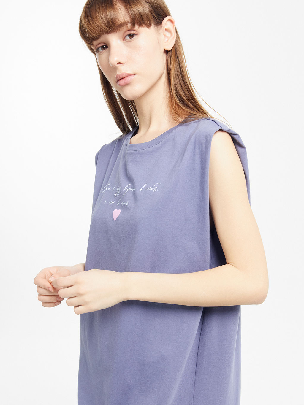 Туника женская домашняя в синем цвете с печатью - Mark formelle фото 2