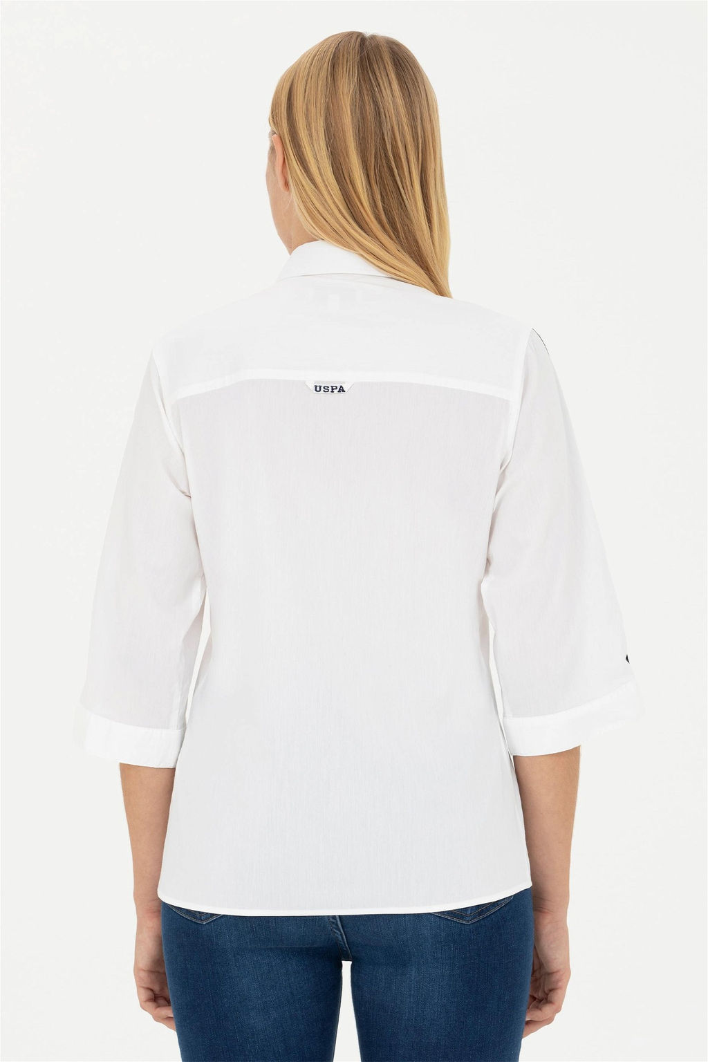 Женская белая рубашка с коротким рукавом Неожиданная скидка в корзине - U.s. polo assn фото 5