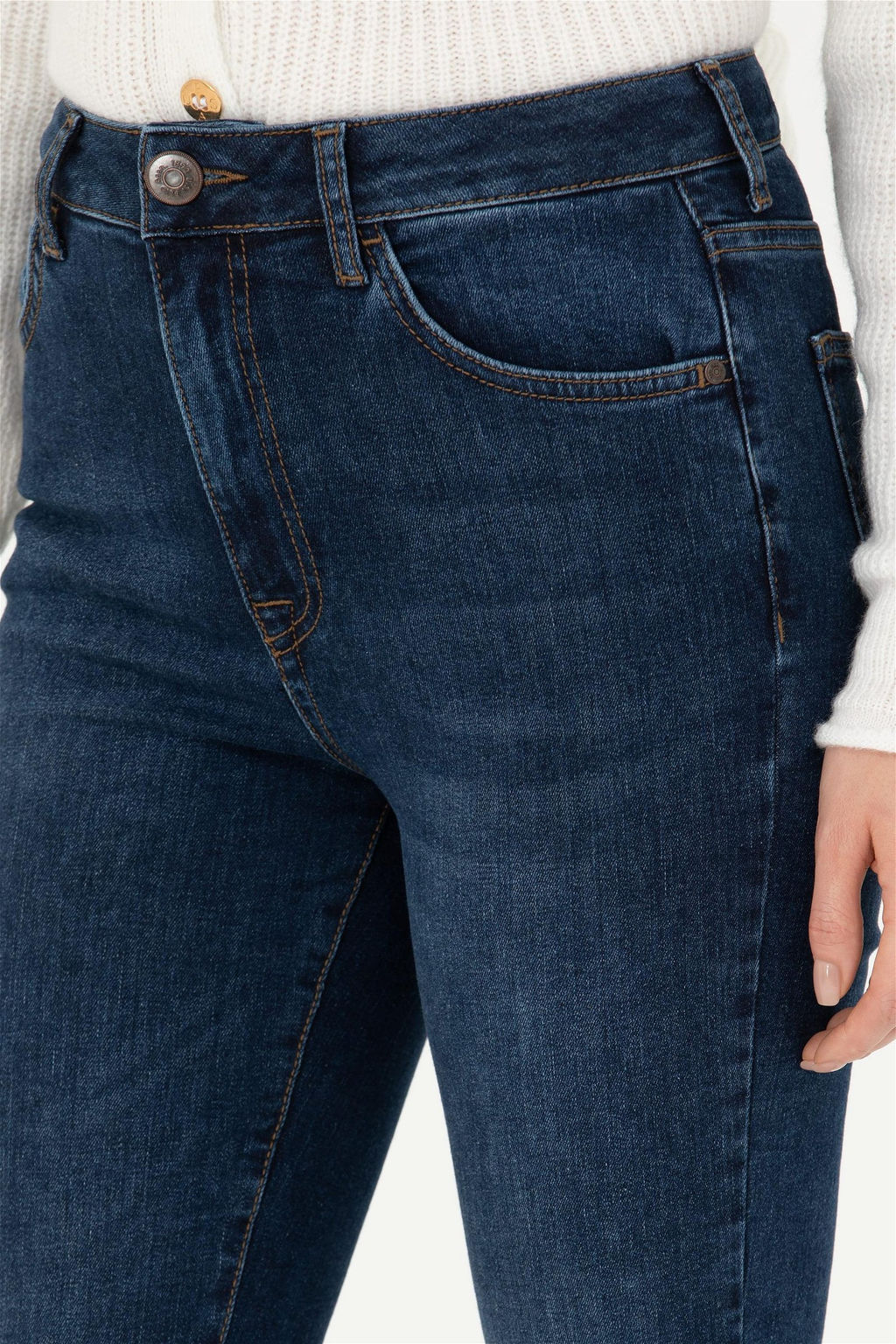 Женщина темно -голубые джинсовые брюки Скюрная скидка в корзине - U.s. polo assn фото 6