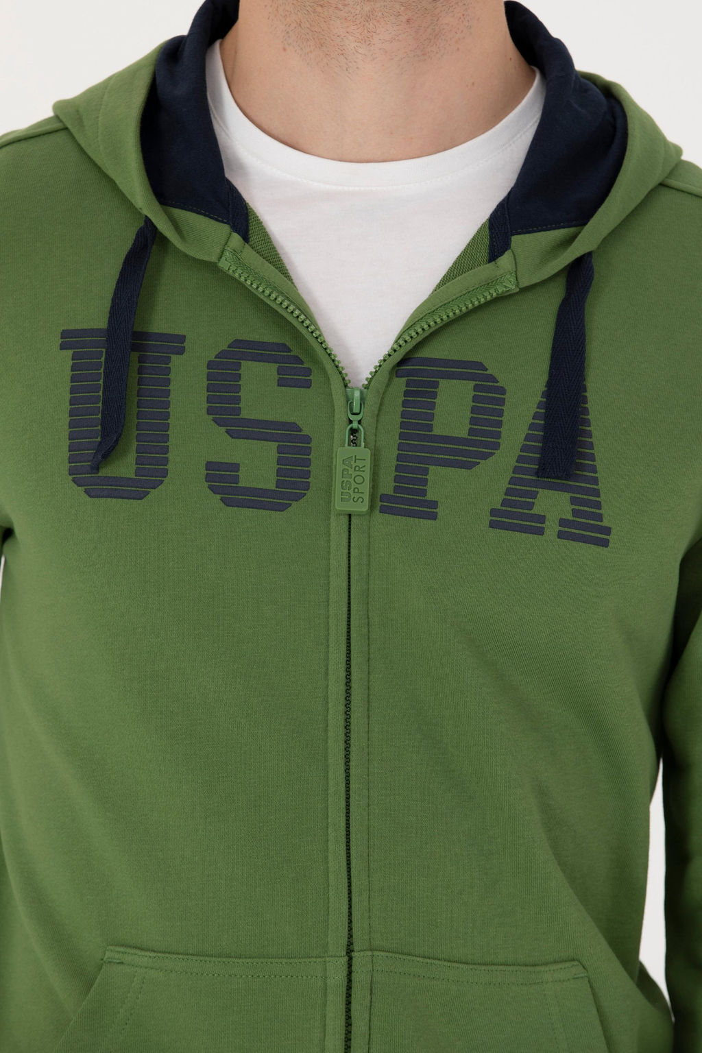 U. S. Polo Assn Мужской зеленый вязаный кардиган с капюшоном - U.s. polo assn фото 21