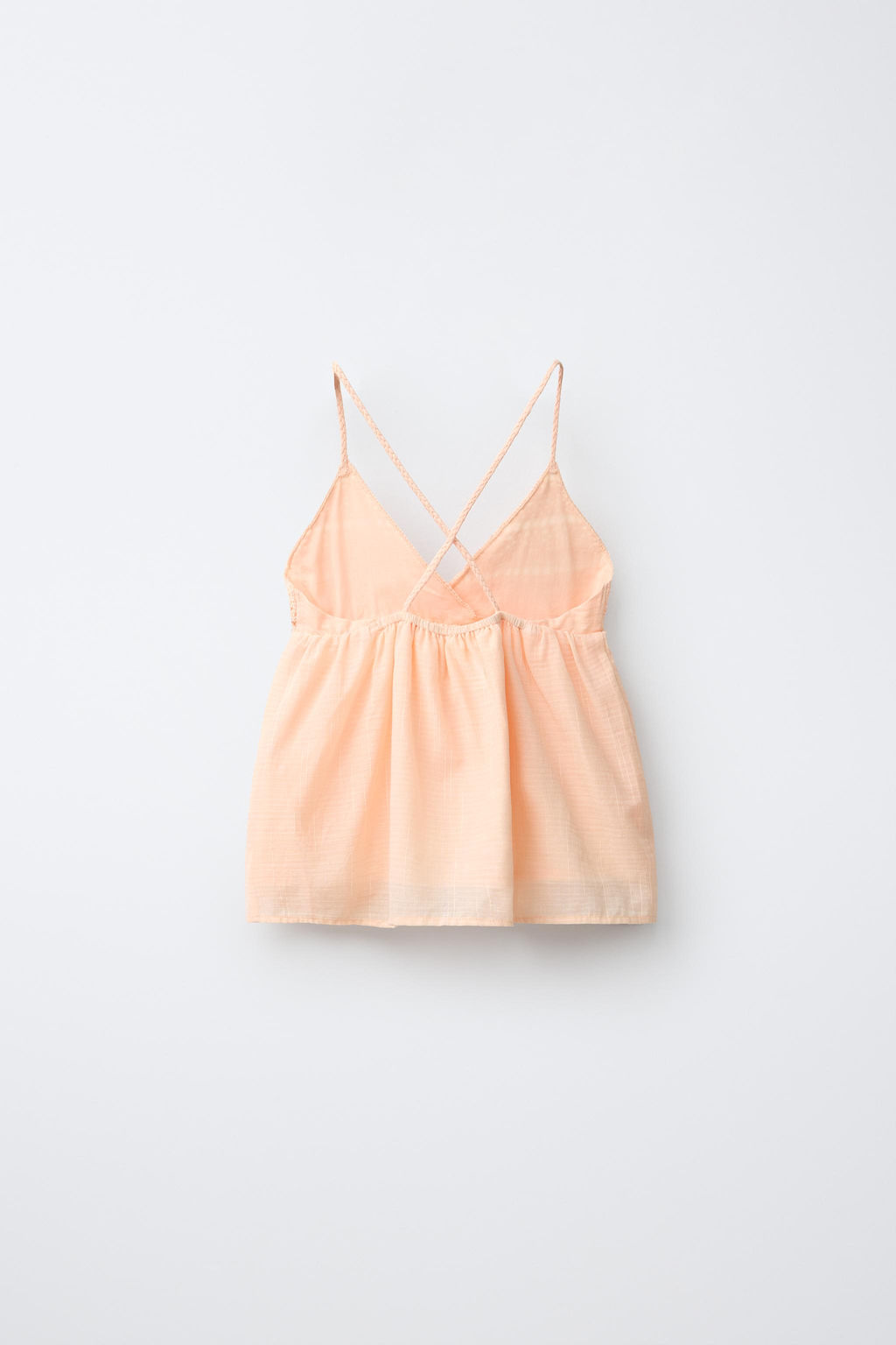 TOP FLUIDO COMBINADO CROCHET / Naranja claro