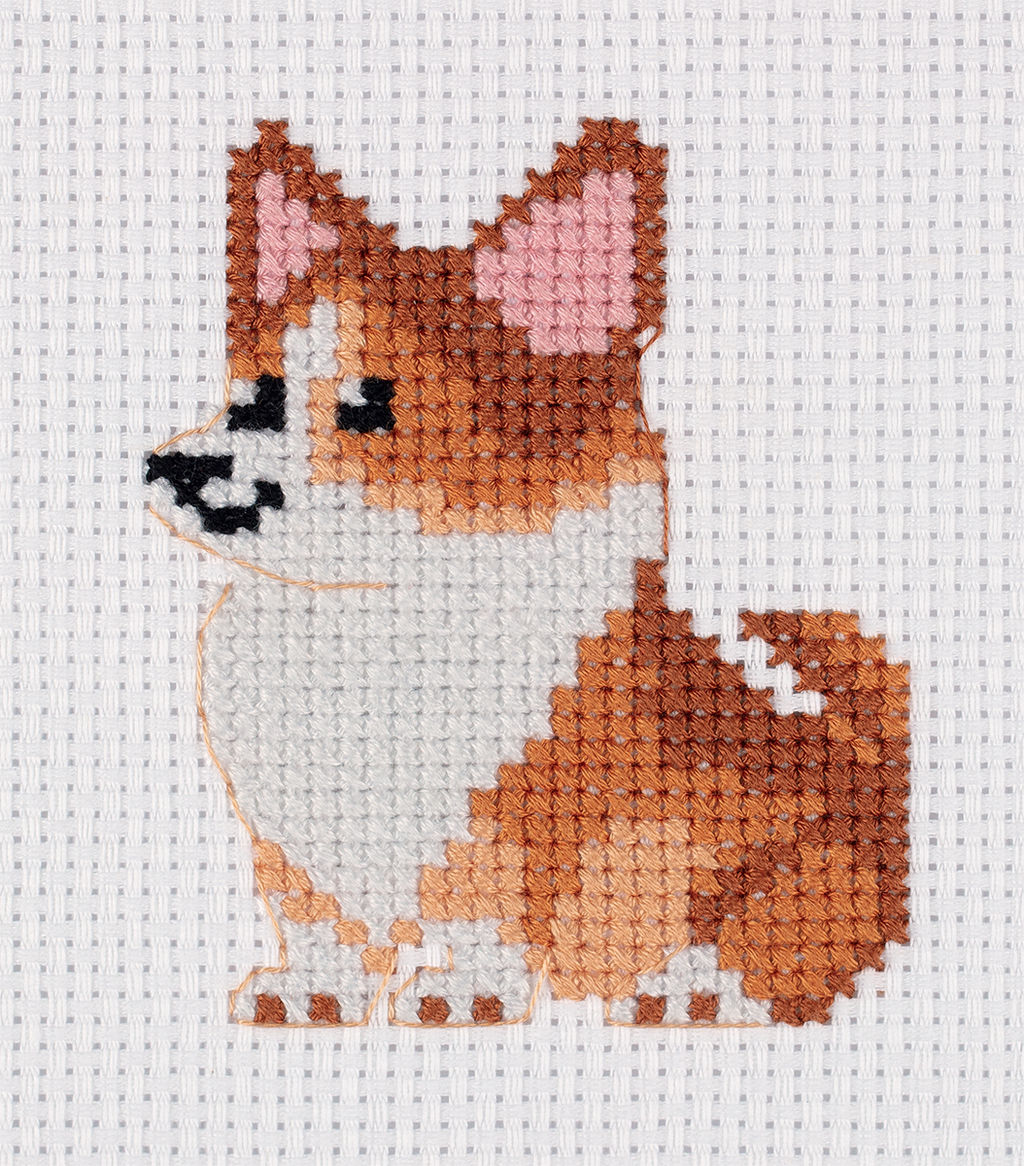 Klart набор для вышивания 12-043 Корги 9.5 х 11 см