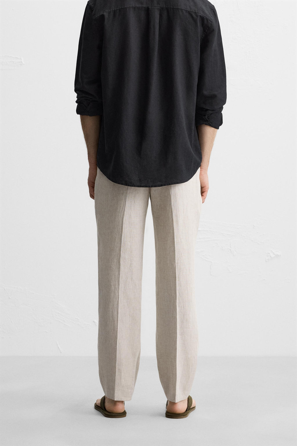 100% LINEN PLEATED TROUSERS - Zara фото 3