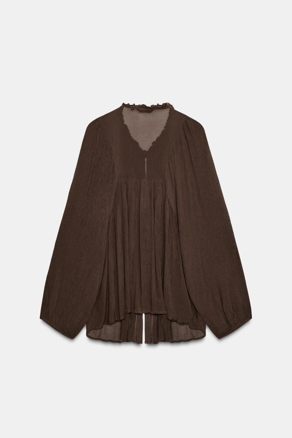 FLOWING SHIRT WITH RUFFLE TRIMS - Zara фото 7