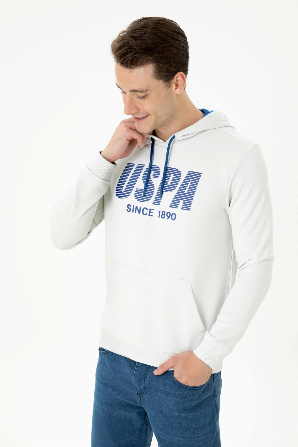 U. S. Polo Assn Мужская толстовка с капюшоном и камнем - U.s. polo assn фото 3