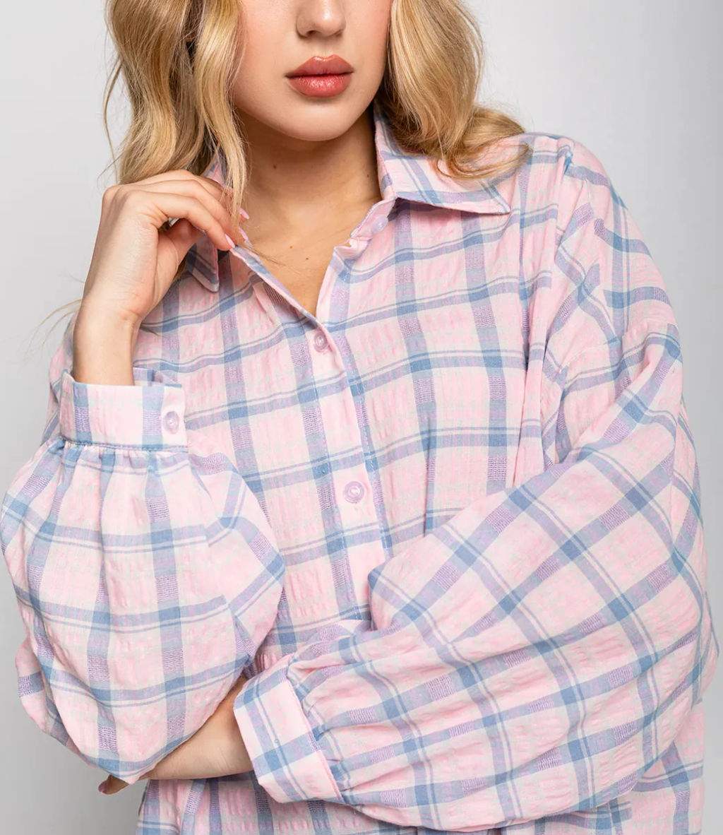 Рубашка #КТ22305, розовый