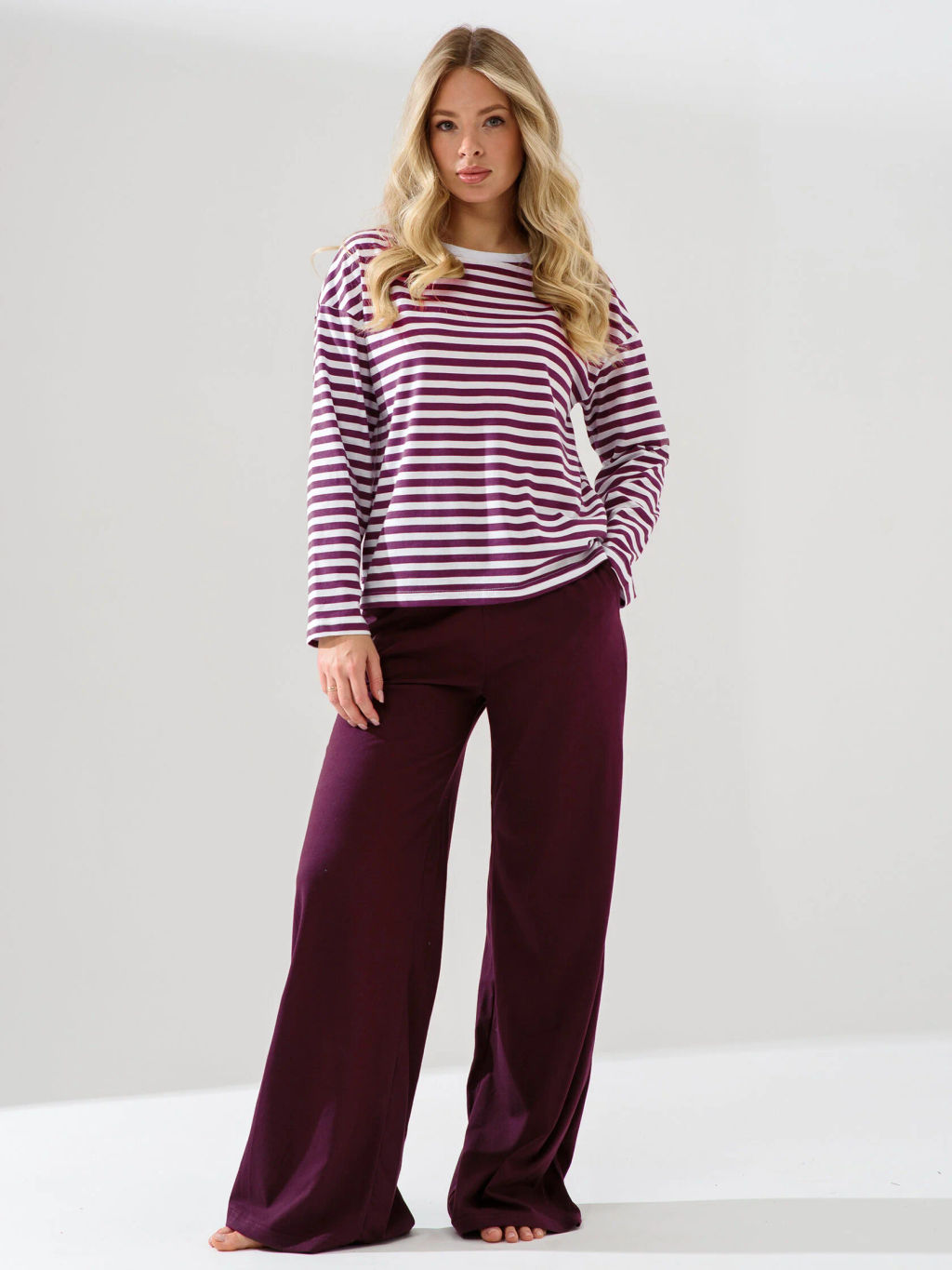 Пижама костюм(лонгслив-тельняшка+брюки) 100% хлопок - Оптима фото 3