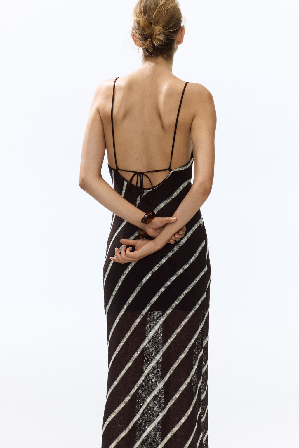 Vestido de tirantes finos con escote drapeado - H&m фото 3