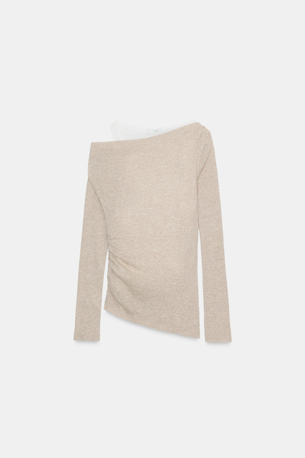 ASYMMETRIC MOCK LAYER T-SHIRT - Zara фото 12