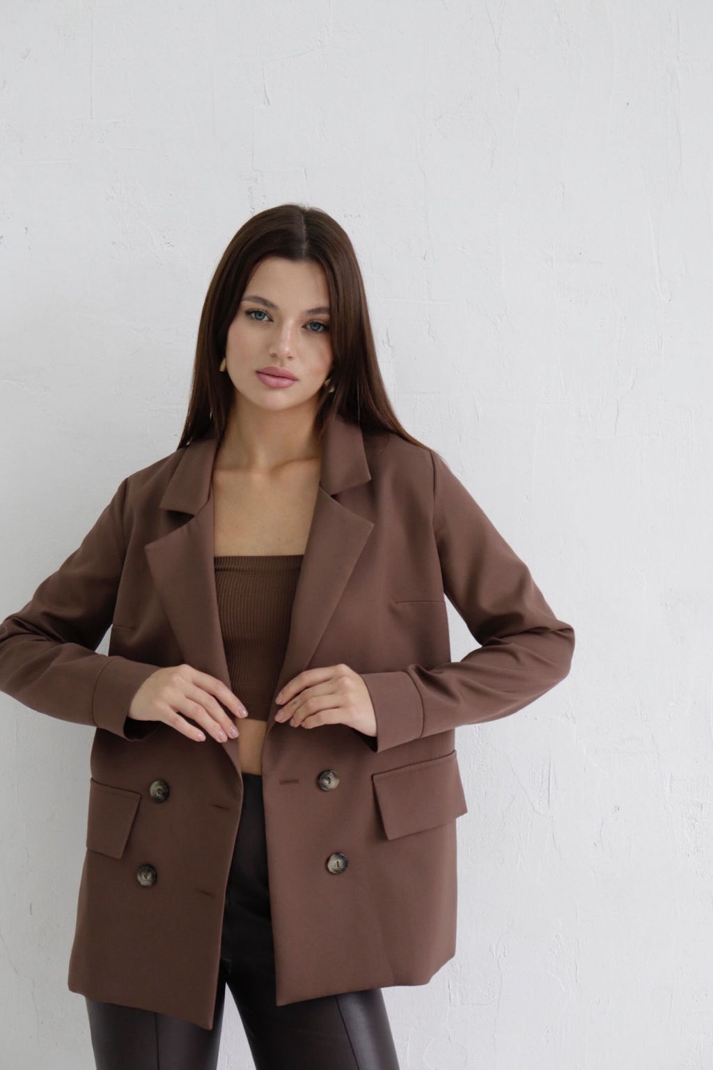 10554 Жакет двубортный шоколад - Martichelli фото 14