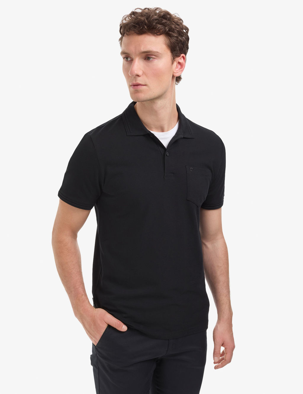 Siyah Regular Fit %100 Pamuk K_vr_lmaz Polo Yaka Basic Ti__rt