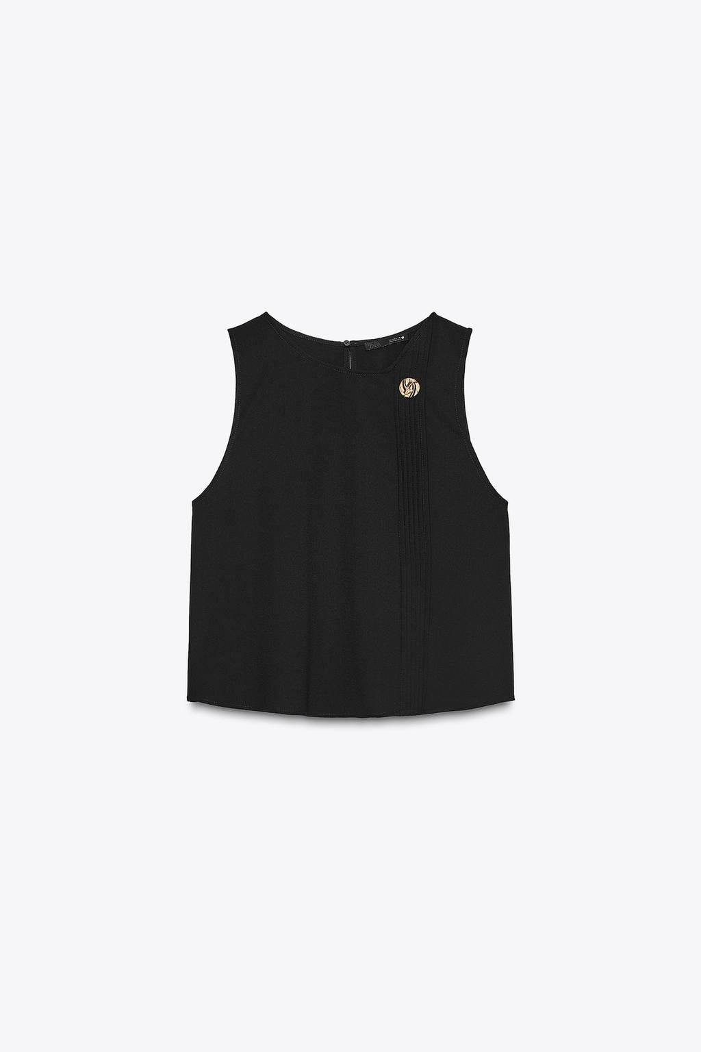 PIN TUCK TOP WITH HARDWARE - Zara фото 7