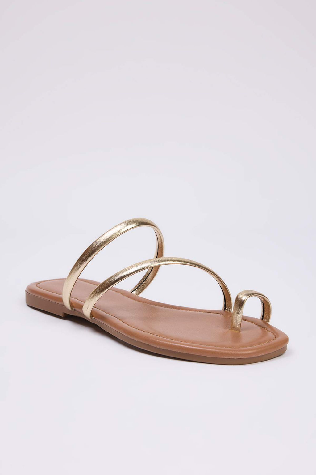 Trendyolmilla Shoes Metalik Alt?n Ince Bantl? Kad?n S?k Terlik TAKSS25TE00045  фото 3