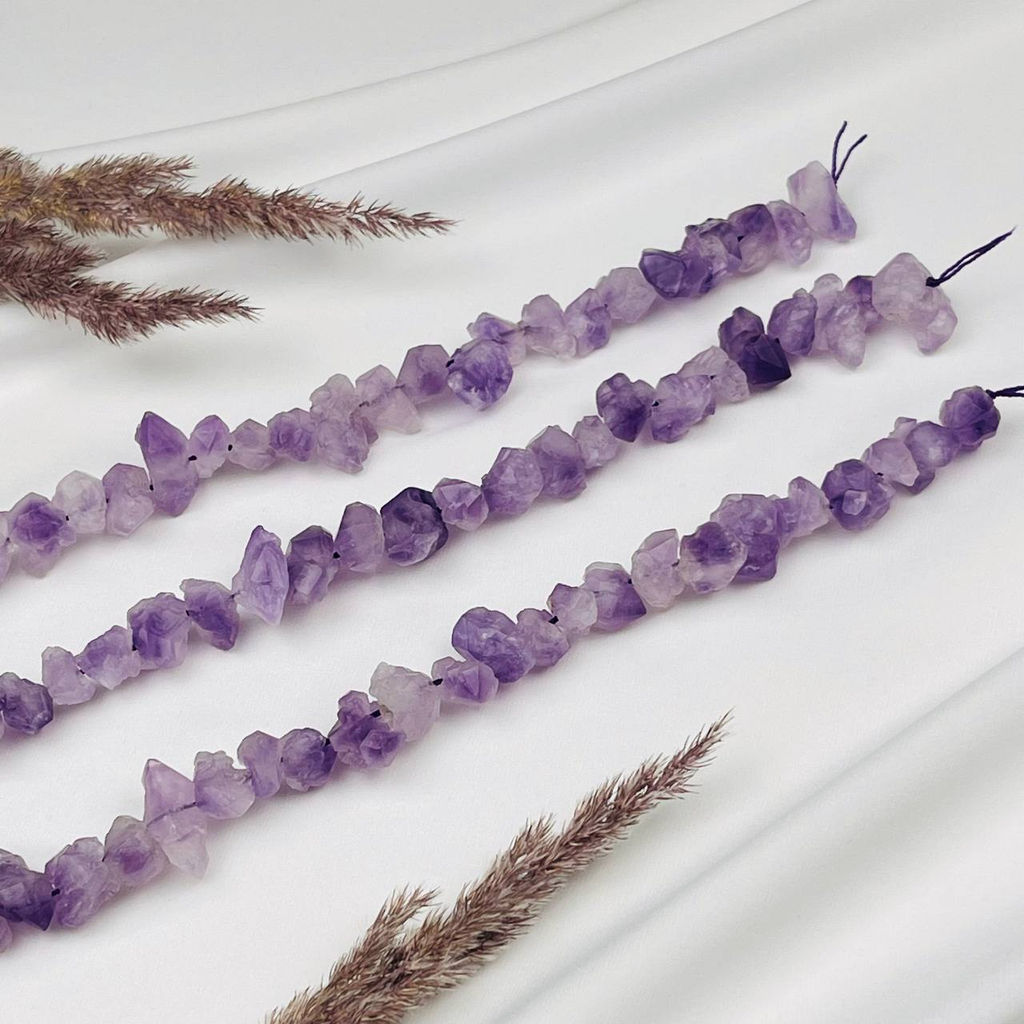 Бусины для украшений из необработанного Аметиста