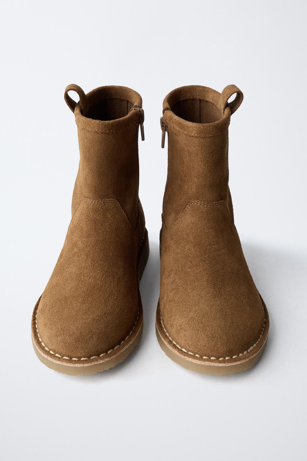 TOPSTITCHED LEATHER ANKLE BOOTS - Zara фото 4