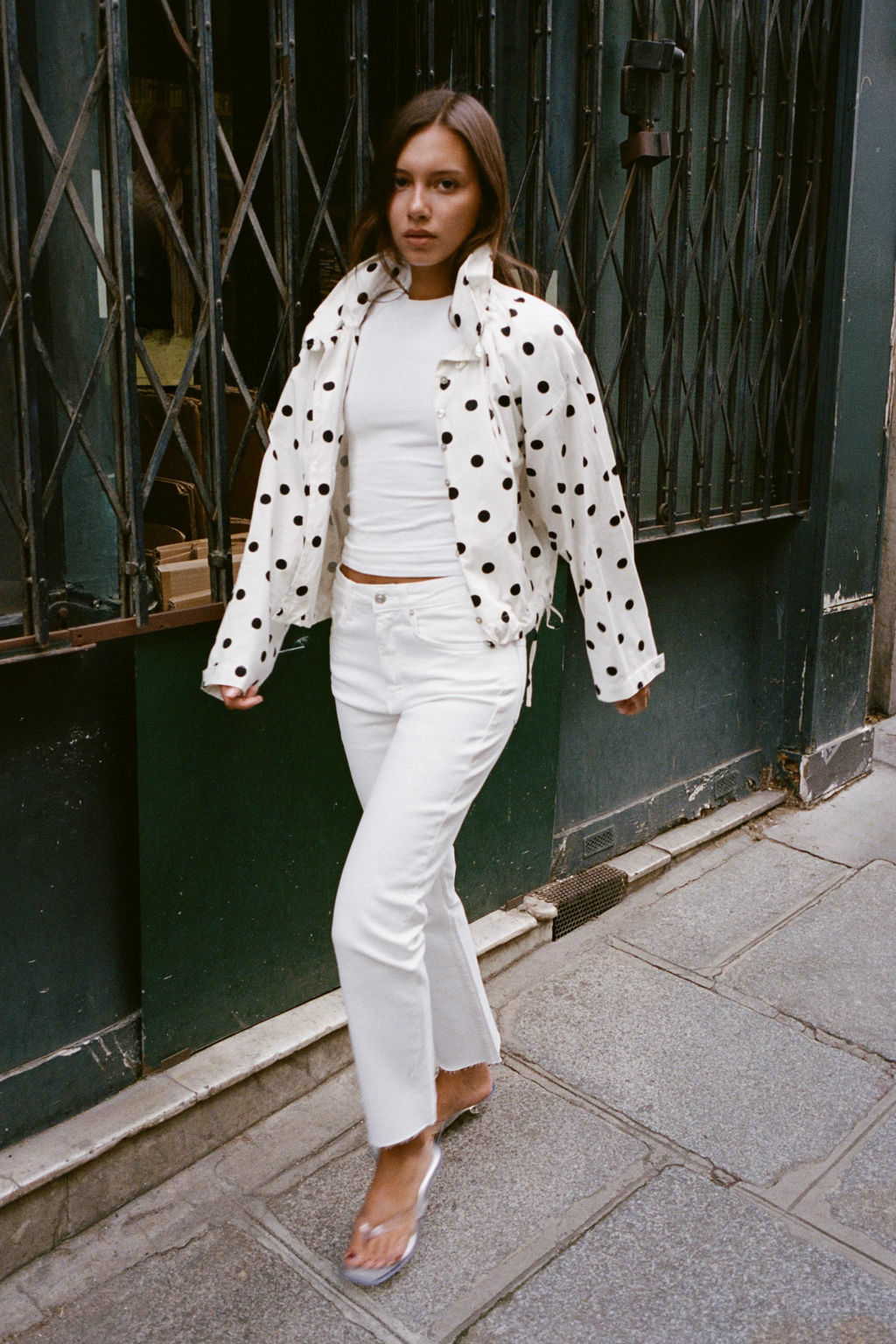 CHAQUETA LUNARES / vainilla-negro