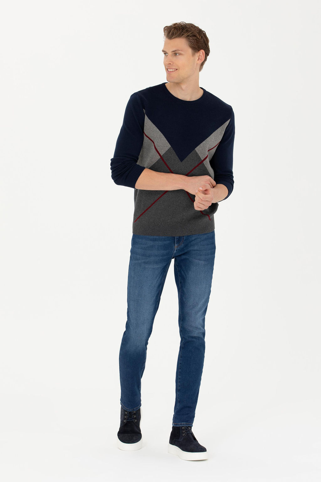 U. S. Polo Assn / Мужской темно-синий свитер - U.s. polo assn фото 18