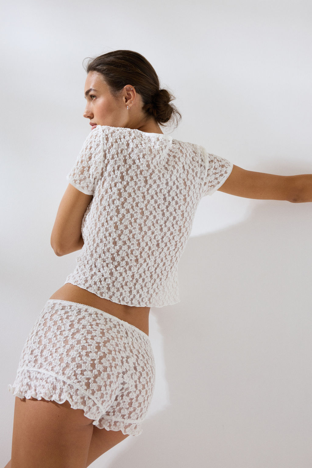 Pijama de encaje con ribetes de picot - H&m фото 2