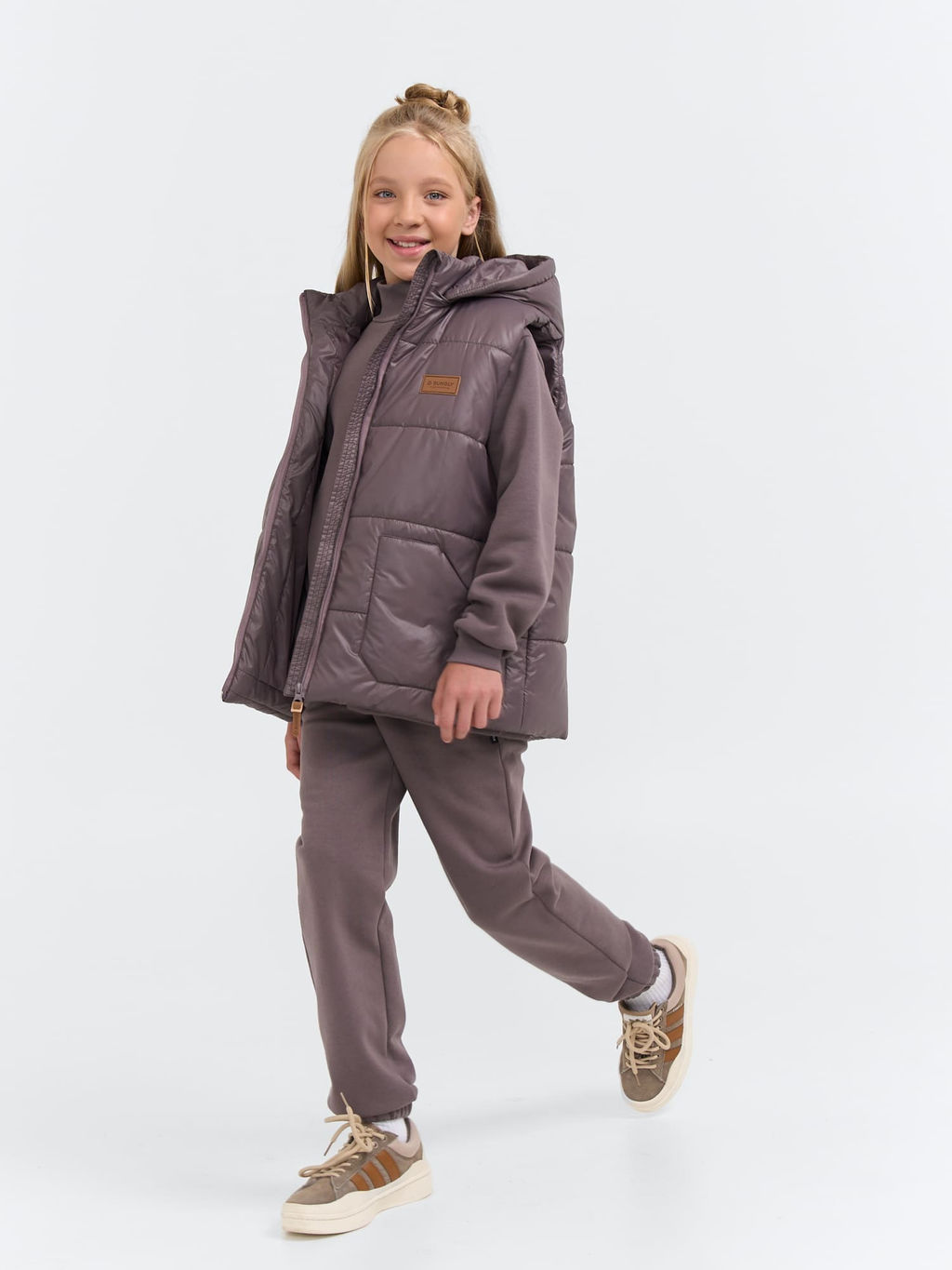 Жилет со съемным капюшоном Темный шоколад 7+ - Bungly фото 17