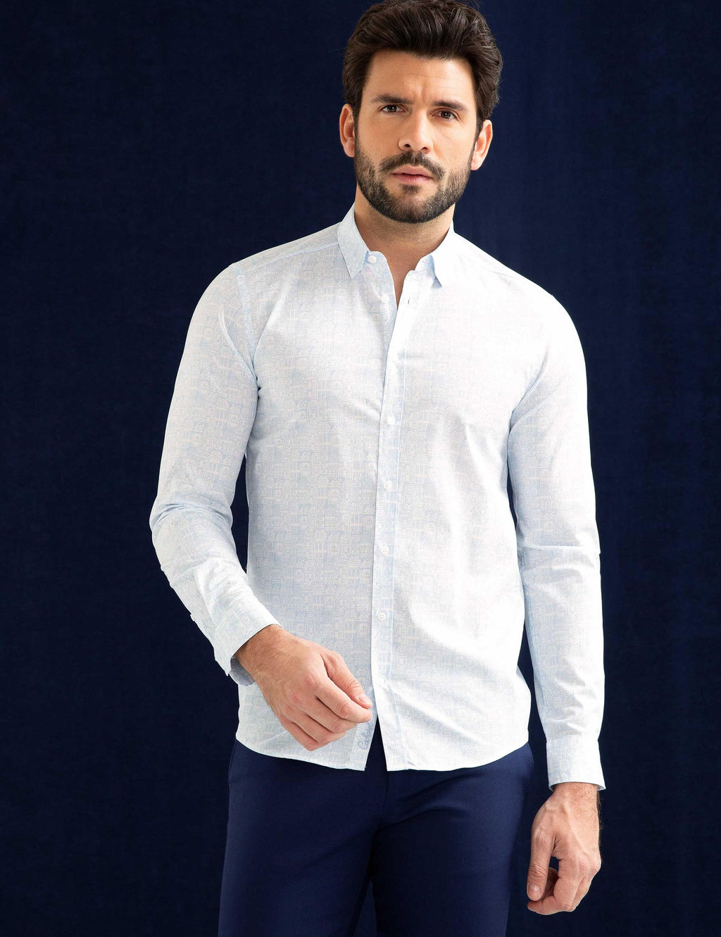 Beyaz Slim Fit Uzun Kollu G_mlek