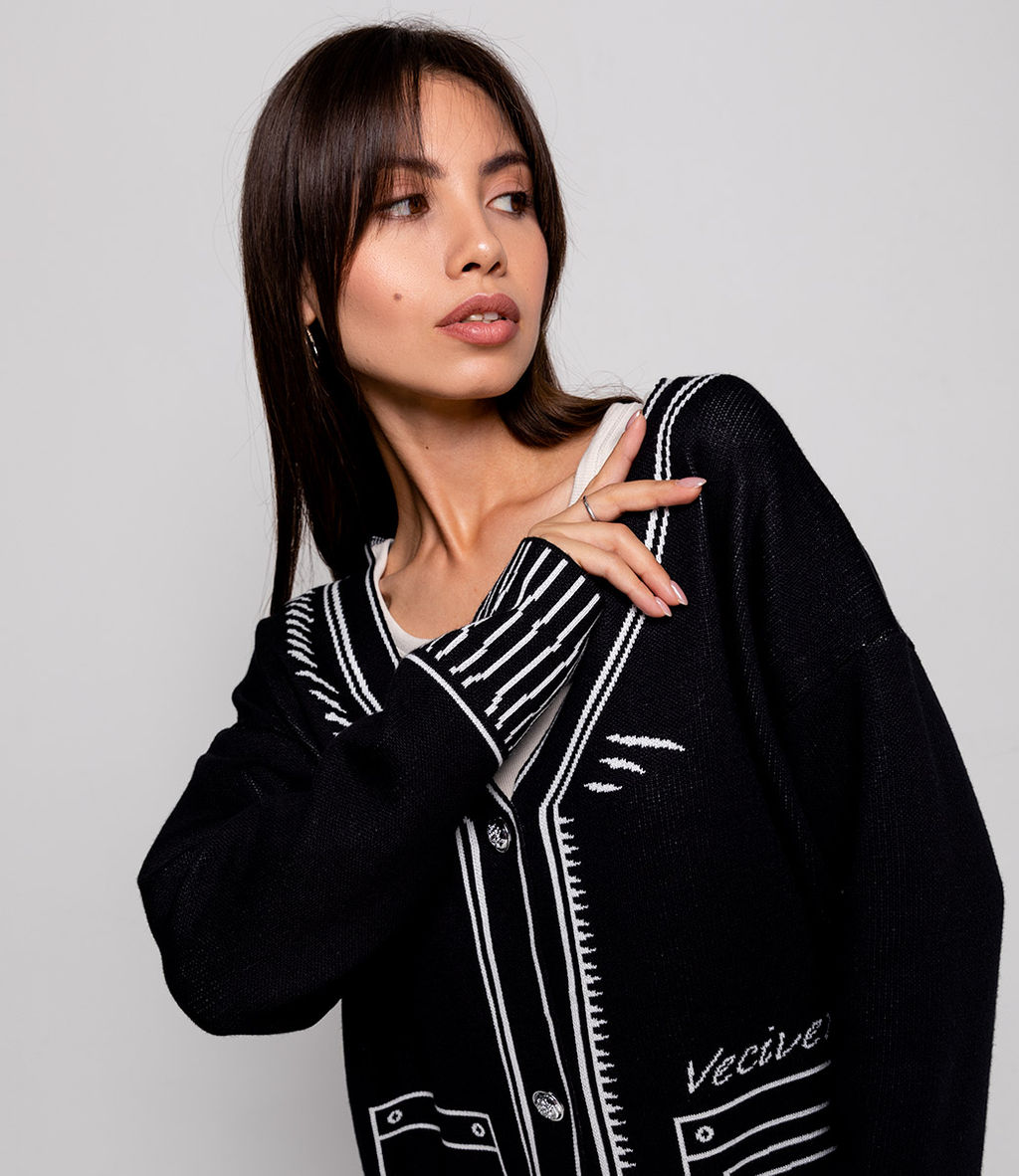 Кардиган #КТ2468, чёрный - Dommod фото 5