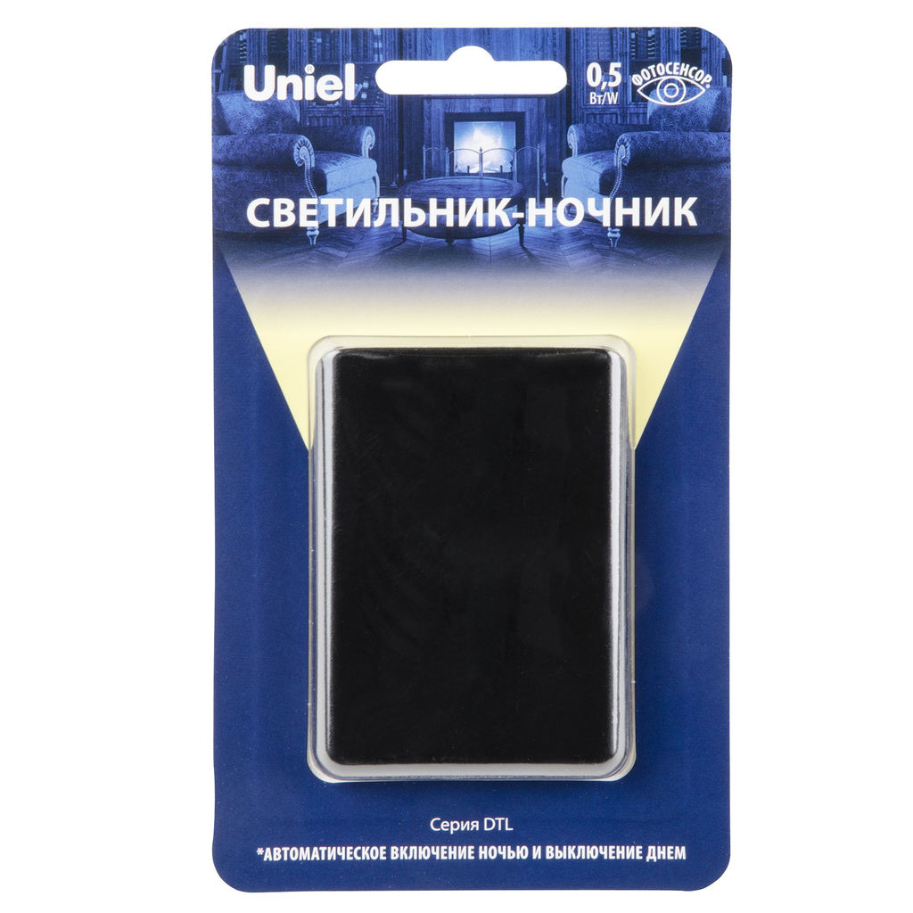 DTL-320 Прямоугольник/Black/Sensor Светильник-ночник. С фотосенсором (день-ночь). Черный. ТМ Uniel - Volpe фото 7
