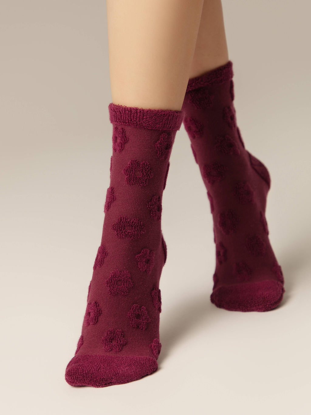 Цена за 2 пары CONTE COMFORT Махровые носки из хлопка с объемными рисунками лиловый - Conte elegant фото 3