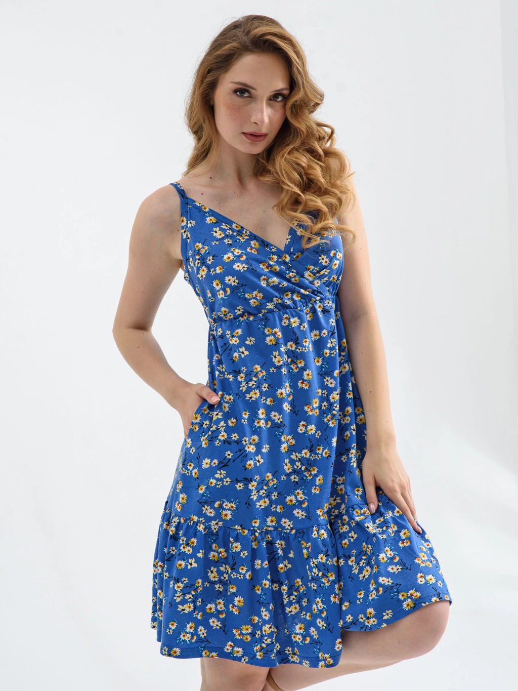 Сарафан Оптима Сиеста хлопок синий фото 31