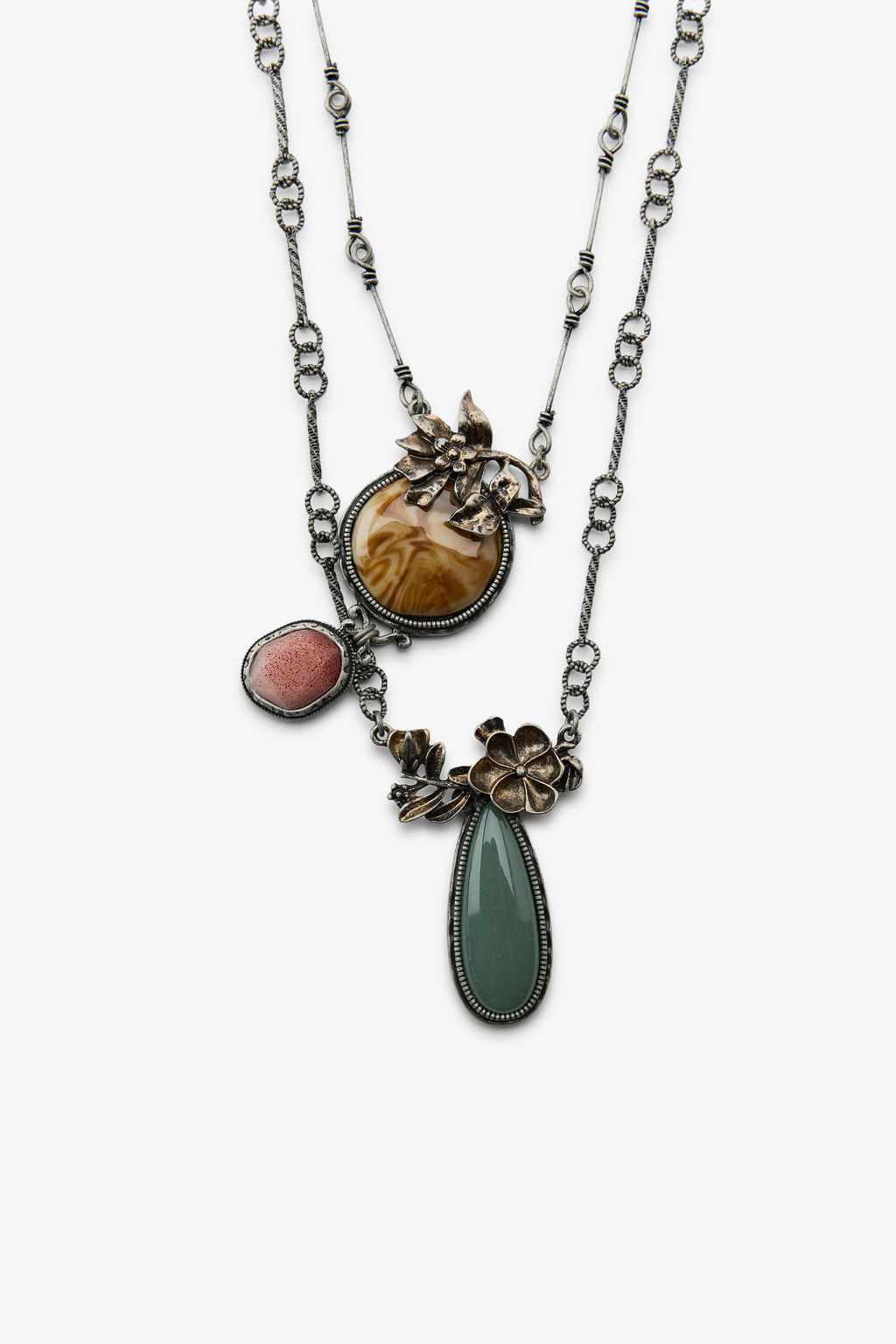 PACK OF 2 NECKLACES WITH FLOWERS AND STONES - Zara фото 5