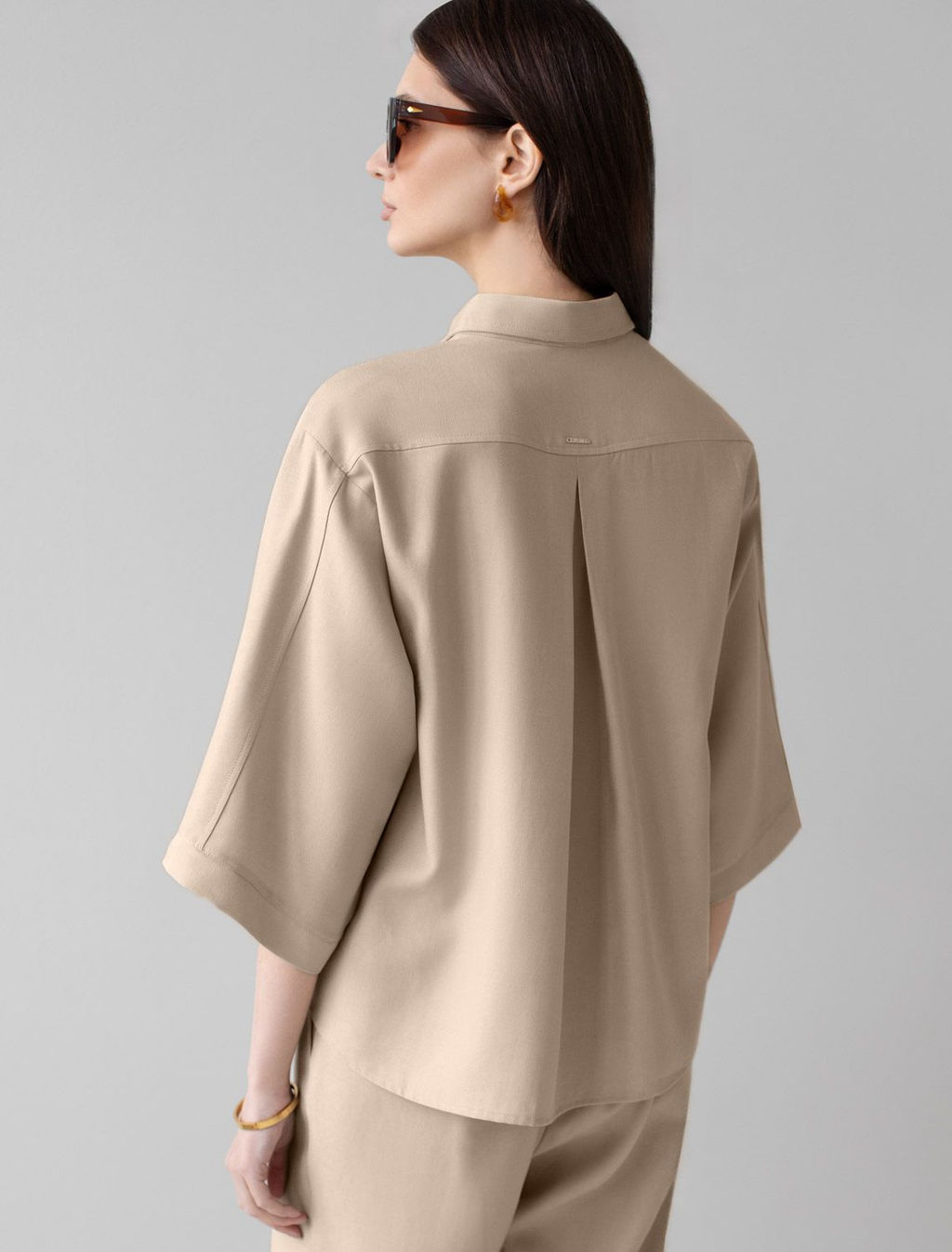 Блузка с широкими рукавами 3/4 из плотного лиоцелла - Vilatte фото 3