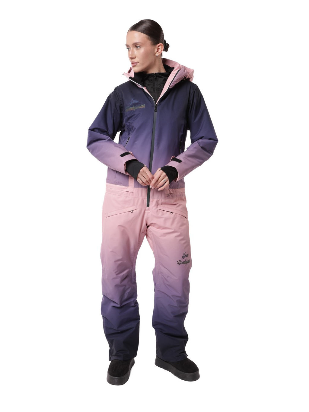 Комбинезон BB-0550 Розово-серый - Snow headquarter фото 35