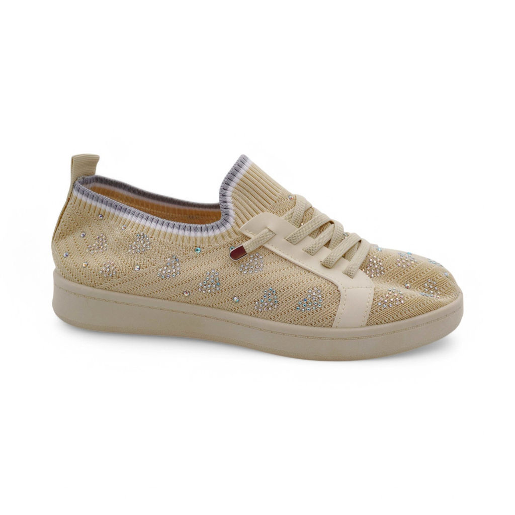 Кроссовки женские текстильные TD88-5 бежевые - Sport фото 2
