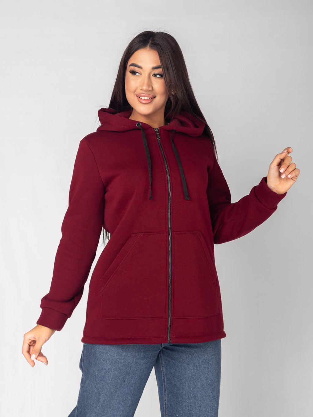 Толстовка женская футер начес 3-х нитка "РОКСАНА" БОРДО