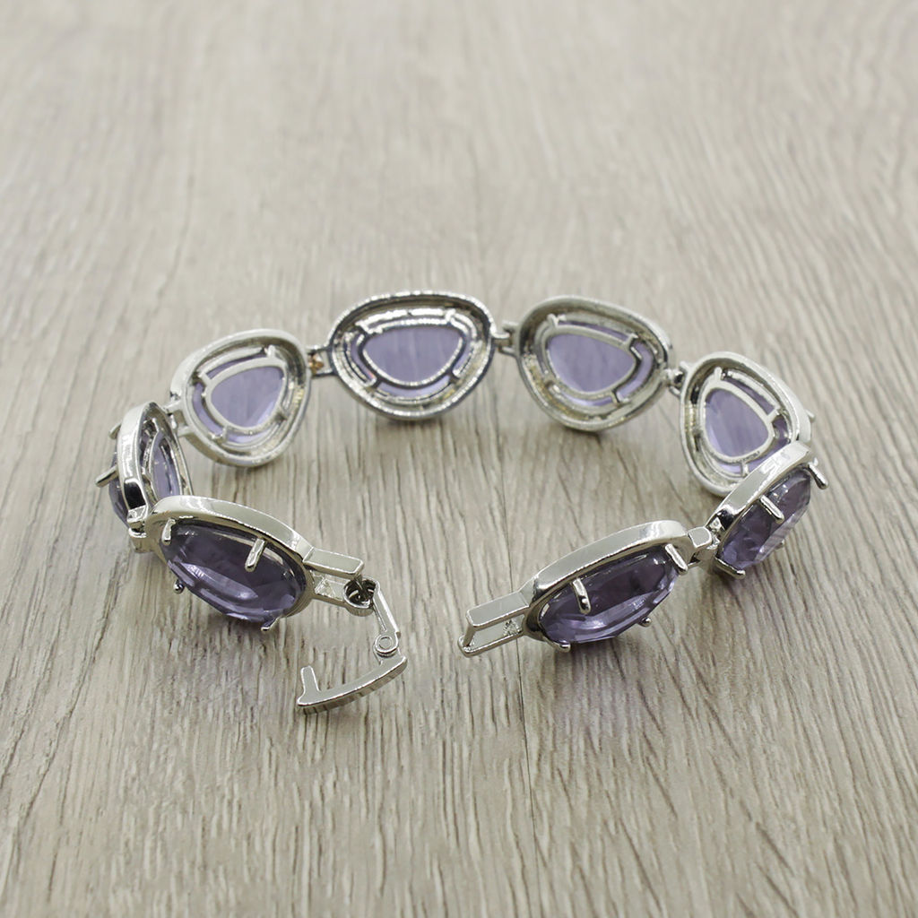 Александрит, браслет Лаура, покрытие родий, 18см - Agat77 фото 3