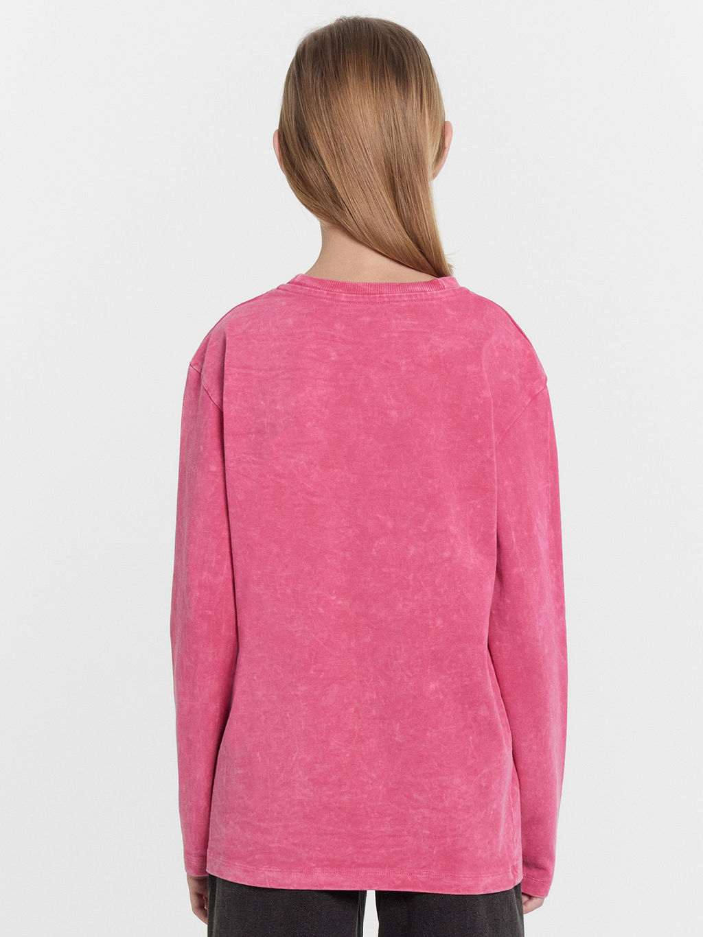 Лонгслив для девочек розовый с обработкой эйсид - Mark formelle фото 5